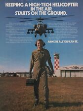 1987 Army High Tech Helicopter Vintage Aviation Print Ad Be All You Can Be Fly picture