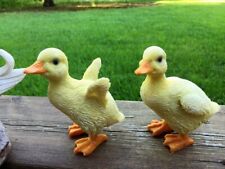 Two small Ducklings Figurines Resin / Pond or Fountain Decor/Garden Decoration/ picture