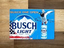 BUSCH LIGHT BEER Quack One Open Metal BAR SIGN MAN CAVE WALL DECOR Hunting Decor picture