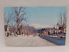 Vintage Postcard Main Street North Conway New Hampshire Mt. Washington Mountain picture