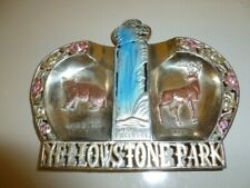 Vintage YELLOW STONE PARK  Tin Metal Souvenir Ashtray picture
