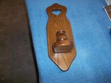 Vintage Farmhouse, Early American Oak Wall Sconce, Candle Included picture