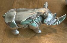 Aluminum Rhino Table Top Decor Statue Sculpture Rhinoceros Figurine Hollow picture