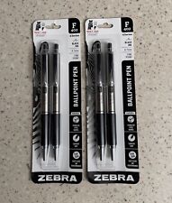 Zebra F 402 Ballpoint Retractable Pens Fine Point 0.7mm Black Ink  NIB  4 Pack picture