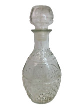 Vintage Whiskey Decanter Crown Crystal Bottle Display Dispenser Liquor Barware picture
