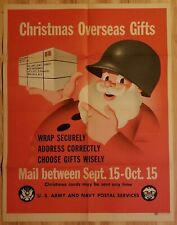 Original 1945 WWII “Christmas Overseas Gifts” Poster picture