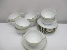 Vtg Noritake Occupied Japan White W/Gold Trim (9) Cups (8) Saucers 17 Pcs picture
