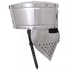 Knight Norman Medieval Armor Crusader Templar Helmet 18Gauge Steel With Stand picture