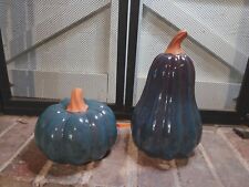 Beautiful Ceramic Blue Glazed Pumpkin Set picture