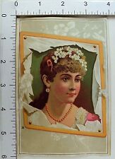 Lovely Large Victorian Trade Card Image Of Pretty Woman Stunning *B picture