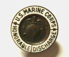 30'S PREWAR USMC DROOP WING / CHINA MARINE BRONZE DISCHARGE ENAMEL PIN - SB picture