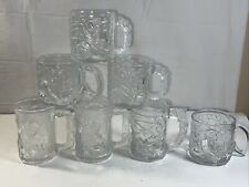 Set Of 7 McDonalds BATMAN FOREVER Embossed Glasses Mugs Cups 1995 DC (Read) picture
