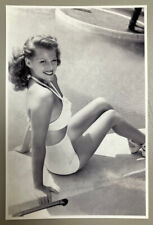 RITA HAYWORTH - Bikini Poolside Postcard - Vintage Hollywood Celebrity Actress picture