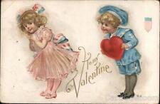 Children 1913 To My Valentine Antique Postcard 1c stamp Vintage Post Card picture