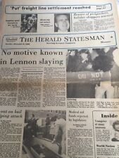 John Lennon’s Death December9 1980 The Herald Statesman Newspaper. picture