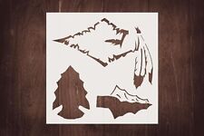 Native Arrowhead Feather Stencil, 5.5 x 5.5 Inches - Embrace Cultural Elegance i picture