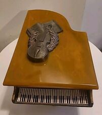 Vintage THORENS Grand Piano Music Jewelry Cigarette Box With Bakelite Top WORKS picture