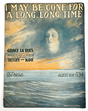 1917 WWI I May Be Gone For A Long Long Time Large Format Sheet Music Von Tilzer picture