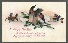 Postcard Happy New Year Red Breasted Meadowlark New Milford Pennsylvania 1921 picture