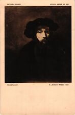 Portrait Painting Rembrandt A JEWISH RABBI at National Gallery Postcard picture