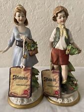 VTG Capodimonte Flavia Porcelain Collection Barbella Couple of two young kids picture