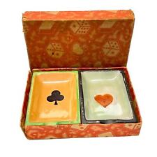 Vintage Playing Cards Suits Mini Ash Trays Clubs Hearts  picture