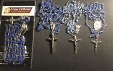 Blue Bead Chain Rosary Lot Of 4 Catholic Christian picture