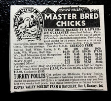 1936 Clover Valley Chicken Farm Advertising - Ramsey - Indiana picture