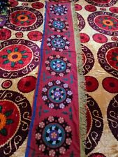 Suzani wall hanging Uzbek handmade embroidery 45x460 cm 17
