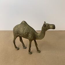Vintage Brass CAMEL Solid Hand Etched Figurine Statue 4” picture