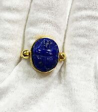 Egyptian Lapis Lazuli Scarab Ring picture