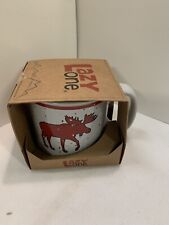 NIB LAZY ONE RED/WHITE MOOSE COFFEE MUG 12 OZ LARGE CUP NEW COLLECTIBLE picture