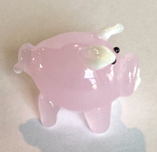Ganz Miniature World Mini Glass PINK PIG Collectible Figurine 3/4