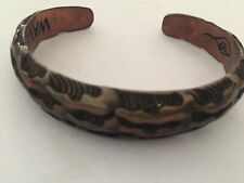 Vintage 1970s Waves of Gratitude Solid chunky Copper Cuff Bracelet Cool picture