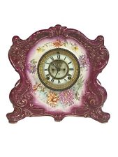 ANSONIA La Cantal  Royal Bonn Victorian Open Escapement Porcelain Mantel Clock picture
