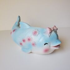 Vintage INARCO Japan MCM Blue Dolphin Planter Anthropomorphic Kitsch E4907 *Wear picture