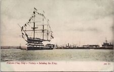 Lord Nelson's Flag Ship 'Victory' Saluting the King c1906 Postcard H54 picture
