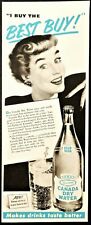 Canada Dry club soda ad vintage 1950's original half page advertisement picture