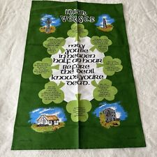 Vintage Irish Verses Tea Towel Linen Cotton Green Kitchen St. Patrick’s Day picture