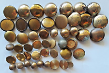 Vintage smooth distressed brass shanked buttons lot picture
