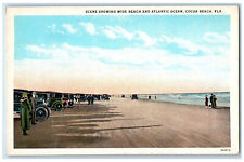 c1920's Scene Showing Wide Beach and Atlantic Ocean Cocoa Beach FL Postcard picture