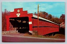 Dreibelbis Station Covered Bridge Lenhartsville Pennsylvania Unposted Postcard picture