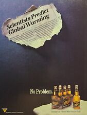 Vintage Print Ad 1990 Miller Genuine Draft Global Warming No Problem **See Descr picture