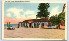 Postcard Café Las Ondas, Laguna Beach CA linen Lunches 50c Dinner 75c G119 picture