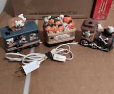 Holloween Decorative Spooky Village Train Tested Lights Working Fine picture