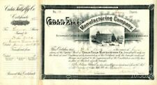 Cedar Falls Manufacturing Co. signed by John M. Worth - Stock Certificate - Auto picture