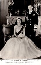 Real Photo Postcard H.M. Queen Elizabeth and H.R.H. The Duke of Edinburgh picture