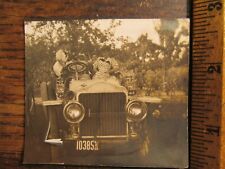 Antique Vintage Ephemera Photo 1909 Family in Old Car New Jersey License Plate picture