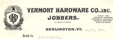 1922 BURLINGTON VT VERMONT HARDWARE CO JOBBERS INVOICE BILLHEAD Z3421 picture