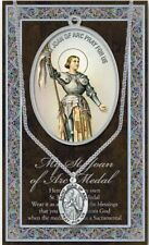 St. Joan of Arc Pewter Medal Necklace with Embossed Pamphlet picture